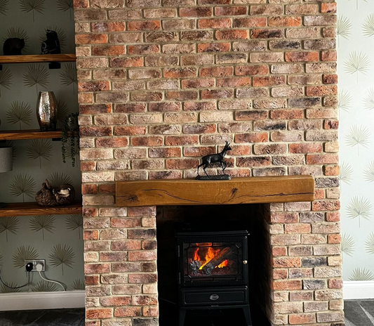 What Mantelpiece Works Well with Fireplace Brick Slips?