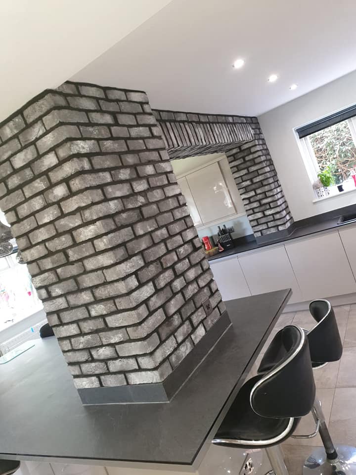 Padstow Salt Grey Brick Slips | Brick Tiles