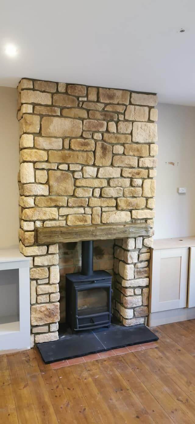 Log Burner Stone Cladding