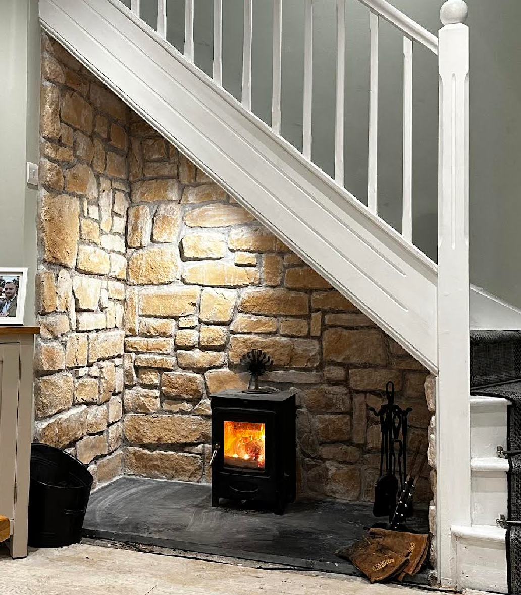 Installing Fire board Before Fitting Your Log Burner Stone Cladding