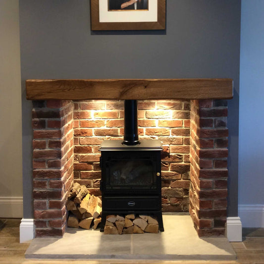 Rustic red brick slips with a traditional textured brick-effect finish