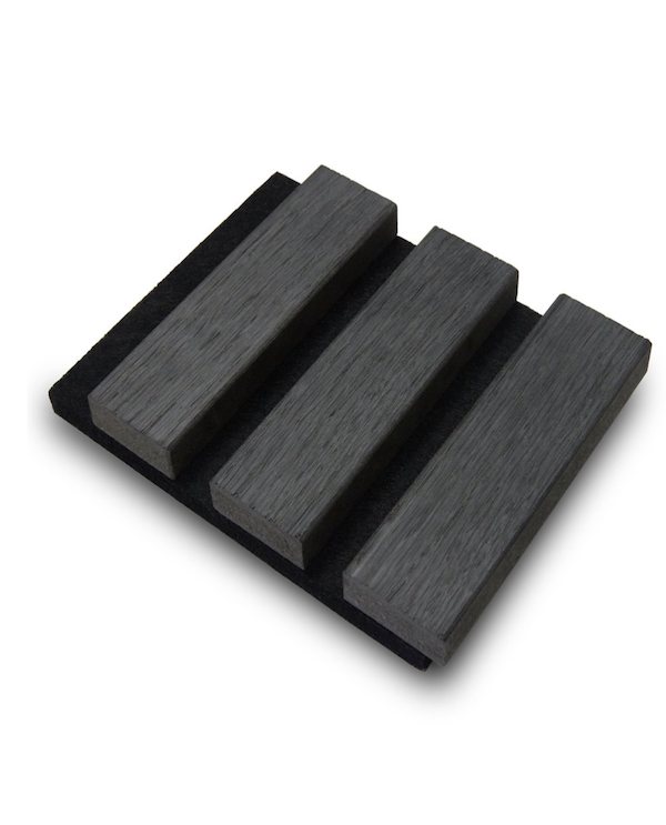 Black Oak Cladding Slats 2.4m Black Background