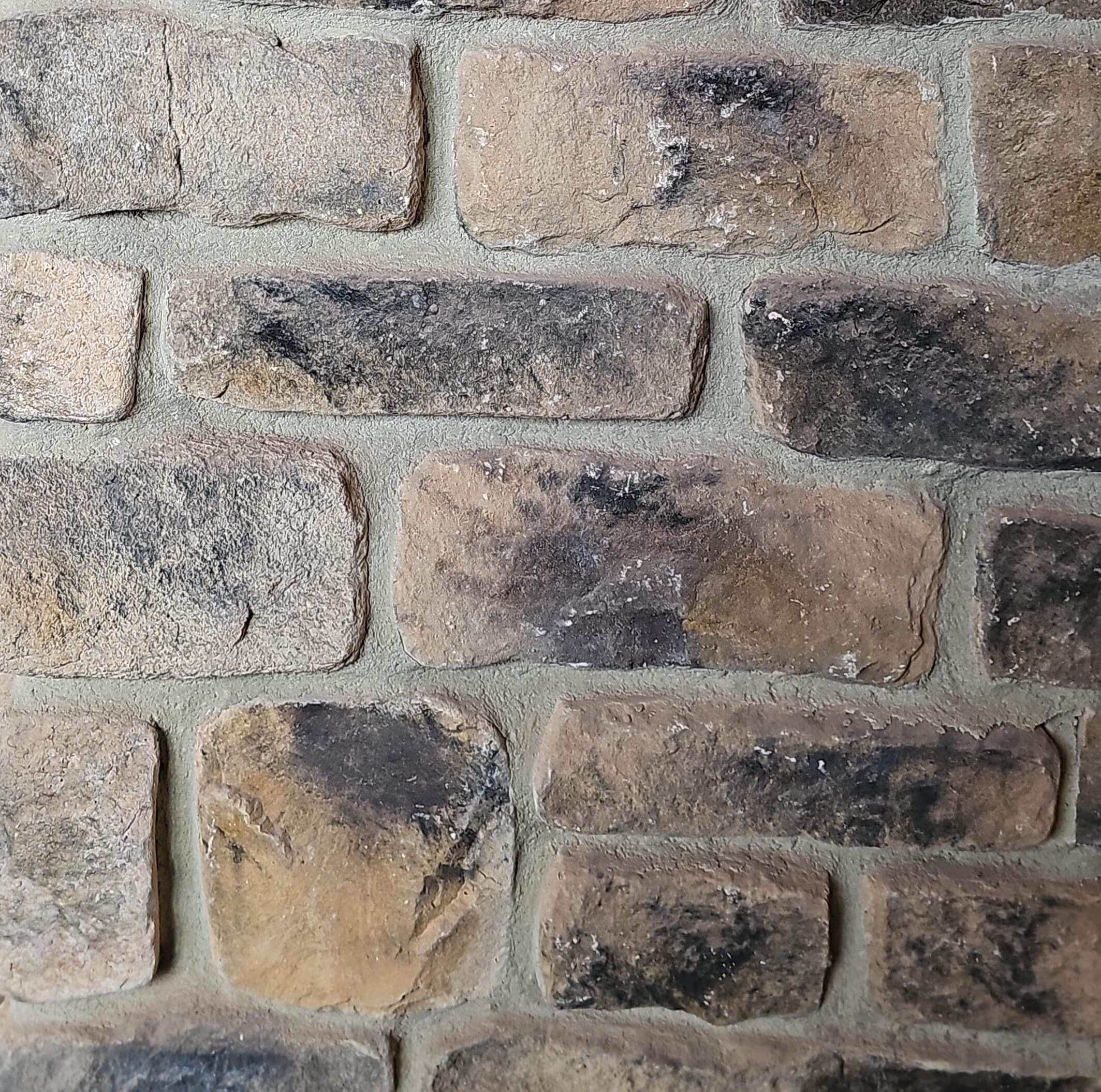 Charcoal Buff Weathered Blend Stone Cladding showcasing aged stone texture and authentic finish for interior or exterior design.