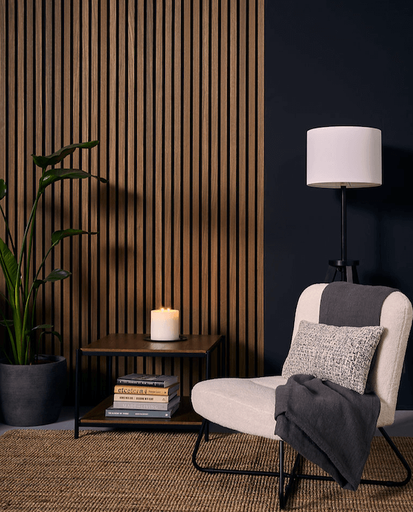 Dark Oak Cladding Slats 2.4m Black Background