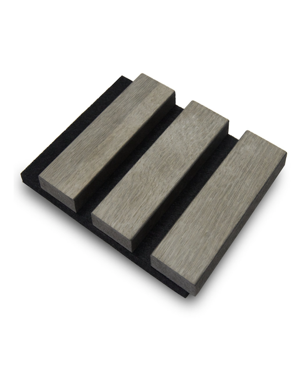 Grey Oak Cladding Slats 2.4m Black Background