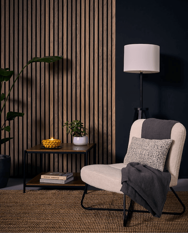 Walnut Cladding Slats 2.4m Black Background