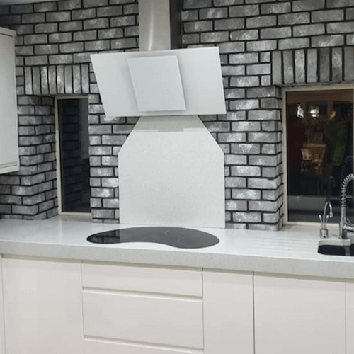Grey kitchen brick slips